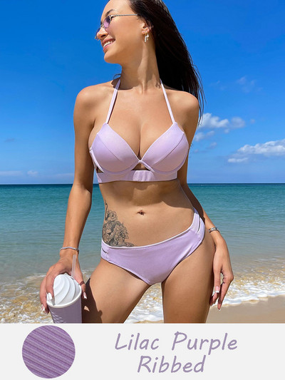 Andzhelika Solid Push Up bikini női kötszeres bikini szettek fürdőruha szexi kötőfék, kétrészes strandruha 2022 fürdőruha fürdőruha
