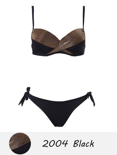 Andzhelika Solid Push Up bikini női kötszeres bikini szettek fürdőruha szexi kötőfék, kétrészes strandruha 2022 fürdőruha fürdőruha