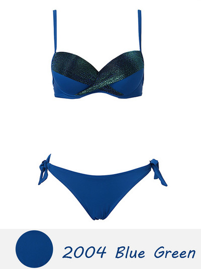 Andzhelika Solid Push Up bikini női kötszeres bikini szettek fürdőruha szexi kötőfék, kétrészes strandruha 2022 fürdőruha fürdőruha