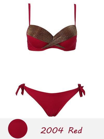 Andzhelika Solid Push Up bikini női kötszeres bikini szettek fürdőruha szexi kötőfék, kétrészes strandruha 2022 fürdőruha fürdőruha