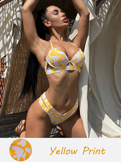 Andzhelika Solid Push Up bikini női kötszeres bikini szettek fürdőruha szexi kötőfék, kétrészes strandruha 2022 fürdőruha fürdőruha