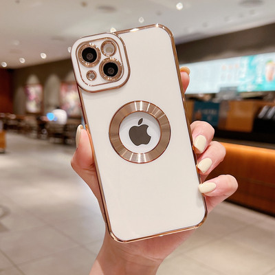Luksusa mīksts galvanizēts tālruņa korpuss iPhone 11 12 13 14 Pro Max XS X XR 7 8 Plus Mini dobiem silikona korpusiem