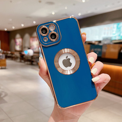 Luksusa mīksts galvanizēts tālruņa korpuss iPhone 11 12 13 14 Pro Max XS X XR 7 8 Plus Mini dobiem silikona korpusiem