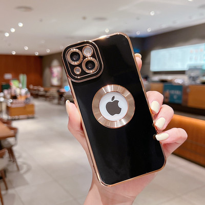 Luksusa mīksts galvanizēts tālruņa korpuss iPhone 11 12 13 14 Pro Max XS X XR 7 8 Plus Mini dobiem silikona korpusiem
