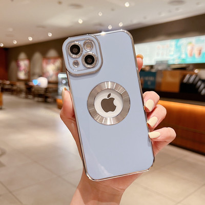 Luksusa mīksts galvanizēts tālruņa korpuss iPhone 11 12 13 14 Pro Max XS X XR 7 8 Plus Mini dobiem silikona korpusiem