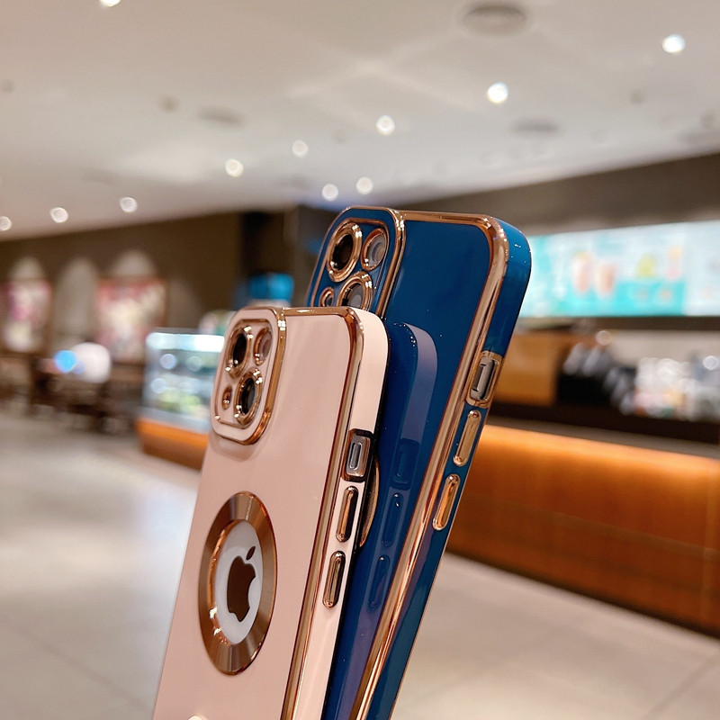 Πολυτελής μαλακή επιμεταλλωμένη θήκη τηλεφώνου για iPhone 11 12 13 14 Pro Max XS X XR 7 8 Plus Mini Hollow Out Θήκες σιλικόνης