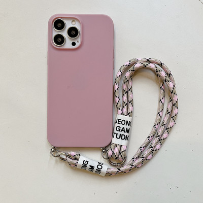 INS Crossbody Lanyard Колие Мраморна верига Силиконов калъф за Iphone 14 13 12 Mini 11 Pro XS Max XR X 8 7 6S 6 Plus SE2020 Cover