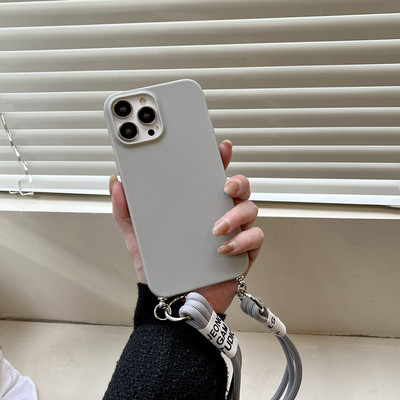 INS Crossbody Lanyard Колие Мраморна верига Силиконов калъф за Iphone 14 13 12 Mini 11 Pro XS Max XR X 8 7 6S 6 Plus SE2020 Cover