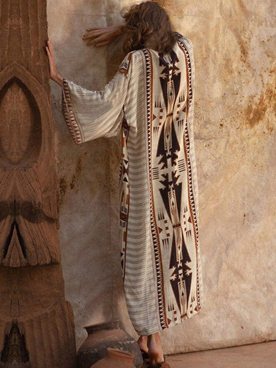 Boemski printani bikini pokrivači Elegantna kimono haljina tunika sa samopojasom Ženska odjeća za plažu veće veličine Kupaći kostim za pokrivanje Q1228