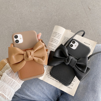 Κάλυμμα τηλεφώνου Crossbody Lanyard Bowknot Soft Silicone Case for Iphone 13 12 Mini 11 Pro XS Max XR X 8 7 6S 6 Plus SE 2020