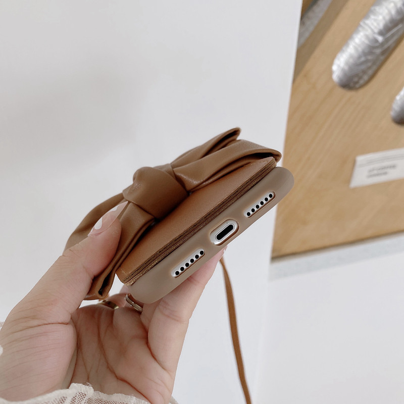 Crossbody Lanyard Bowknot pehme silikoonümbris iPhone 13 12 Mini 11 Pro XS Max XR X 8 7 6S 6 Plus SE 2020 telefoni ümbris