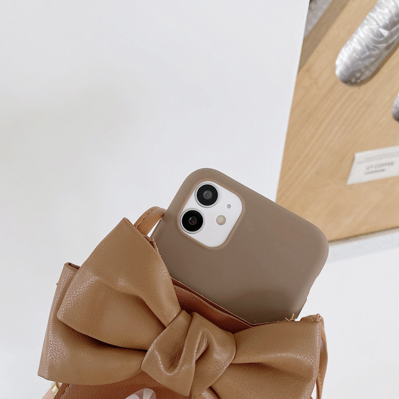 Crossbody Lanyard Bowknot pehme silikoonümbris iPhone 13 12 Mini 11 Pro XS Max XR X 8 7 6S 6 Plus SE 2020 telefoni ümbris