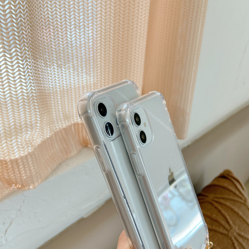 Θήκες τηλεφώνου Tobebest Clear Chain βραχιόλι για iphone 13 12 11 pro max X XS XR 7 8 Plus SE 2020 Διαφανές πίσω κάλυμμα