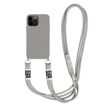 3 в 1 преносим силиконов калъф с кръстосано ремъче за колие за Iphone 13 12 Mini 11 Pro XS Max XR X 8 7 Plus заден капак