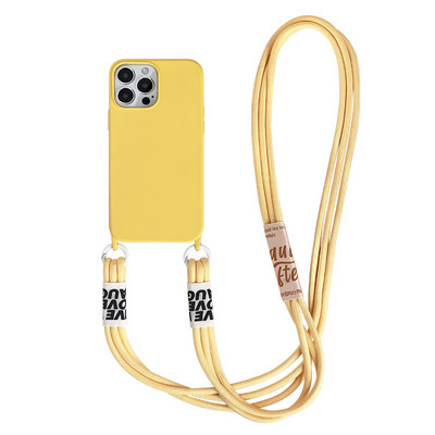 3-ühes kaasaskantav Crossbody kaelakee silikoonümbris iPhone 13 12 Mini 11 Pro XS Max XR X 8 7 Plus tagakaas