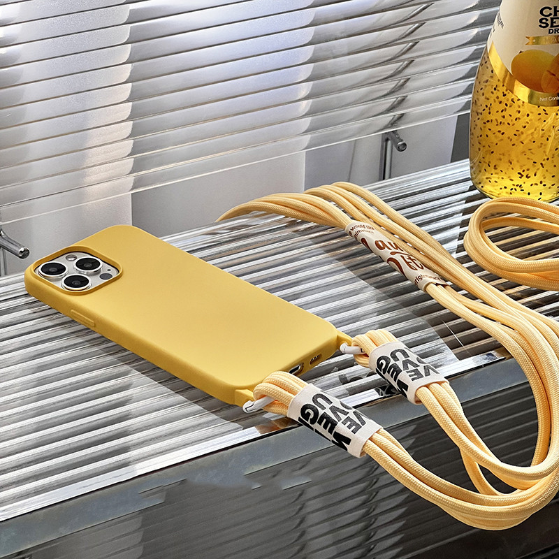 3-ühes kaasaskantav Crossbody kaelakee silikoonümbris iPhone 13 12 Mini 11 Pro XS Max XR X 8 7 Plus tagakaas