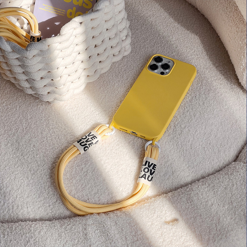 3-ühes kaasaskantav Crossbody kaelakee silikoonümbris iPhone 13 12 Mini 11 Pro XS Max XR X 8 7 Plus tagakaas