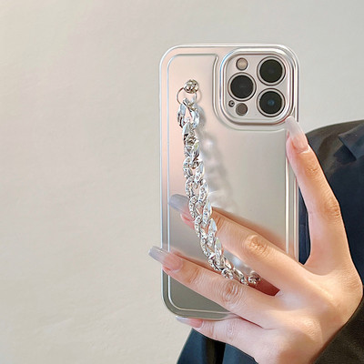 Tobebest Kuldne kett Käevõru IMD ümbris iPhone`ile 14 13 12 11 Pro Max Case Solver randmepael, pehme kate