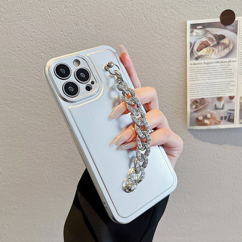 Tobebest Husă IMD cu brățară cu lanț de aur pentru iPhone 14 13 12 11 Pro Max Husă Solver Curea de mână Husă moale