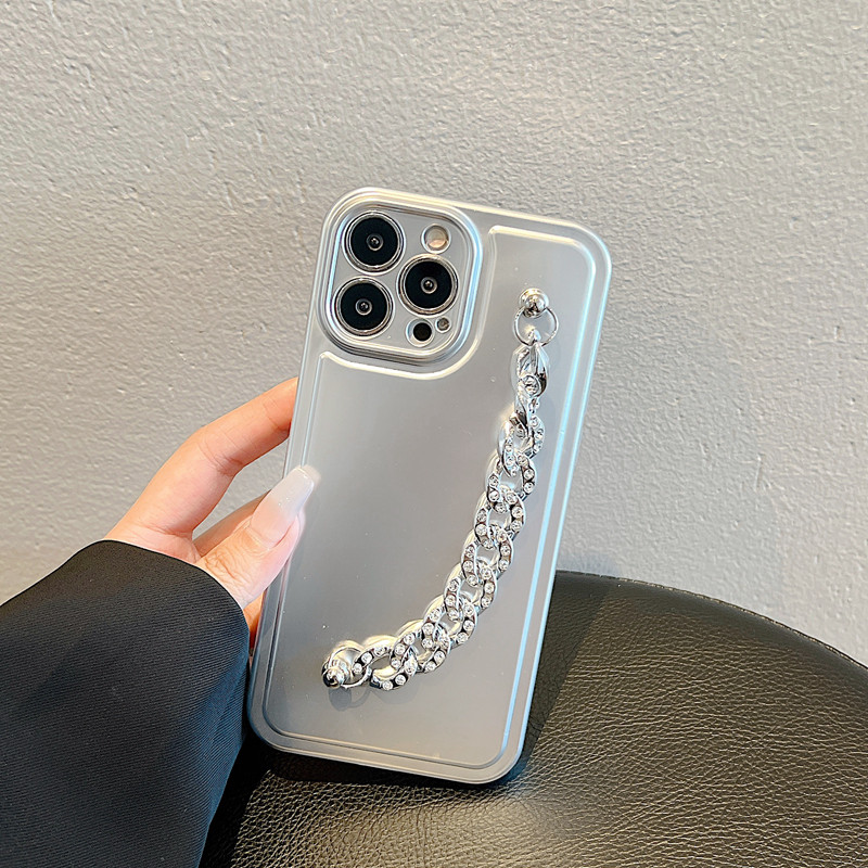 Tobebest Husă IMD cu brățară cu lanț de aur pentru iPhone 14 13 12 11 Pro Max Husă Solver Curea de mână Husă moale