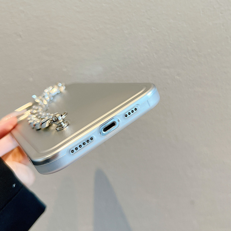 Tobebest Husă IMD cu brățară cu lanț de aur pentru iPhone 14 13 12 11 Pro Max Husă Solver Curea de mână Husă moale