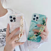 Θήκες τηλεφώνου Tobebest Sands Marble Bracelet για iphone 13 12 Pro Max 11 pro X XS Max XR 7 8 Plus Αλυσίδα λουράκι καρπού Μαλακό κέλυφος