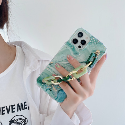 Θήκες τηλεφώνου Tobebest Sands Marble Bracelet για iphone 13 12 Pro Max 11 pro X XS Max XR 7 8 Plus Αλυσίδα λουράκι καρπού Μαλακό κέλυφος