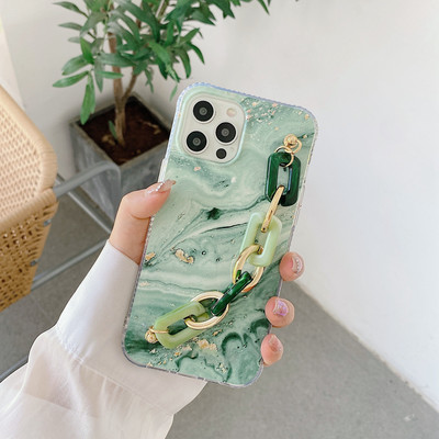 Θήκες τηλεφώνου Tobebest Sands Marble Bracelet για iphone 13 12 Pro Max 11 pro X XS Max XR 7 8 Plus Αλυσίδα λουράκι καρπού Μαλακό κέλυφος