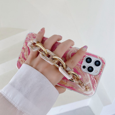 Θήκες τηλεφώνου Tobebest Sands Marble Bracelet για iphone 13 12 Pro Max 11 pro X XS Max XR 7 8 Plus Αλυσίδα λουράκι καρπού Μαλακό κέλυφος
