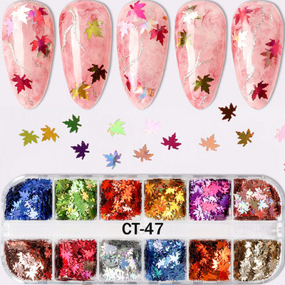 1 tok Mermaid Symphony Nail Art Csillogó flitterek Pehely Holografikus Lézer Vegyes Forma 3D Kerek Kör Szelet Barkács manikűr Dekor