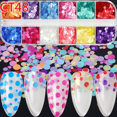 1 tok Mermaid Symphony Nail Art Csillogó flitterek Pehely Holografikus Lézer Vegyes Forma 3D Kerek Kör Szelet Barkács manikűr Dekor