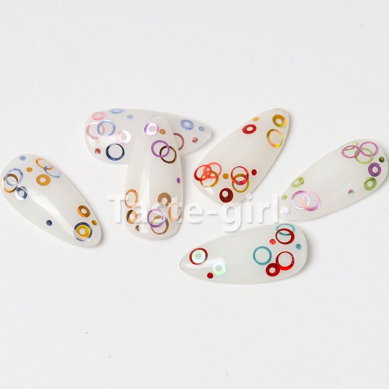 1 tok Mermaid Symphony Nail Art Csillogó flitterek Pehely Holografikus Lézer Vegyes Forma 3D Kerek Kör Szelet Barkács manikűr Dekor