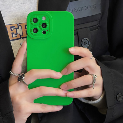 Έγχρωμη θήκη τηλεφώνου Earth Tones Soft Silicone για iPhone 14 13 12 11 Pro Max 7 8 Plus SE 2 X XR XS Max Camera Lens Protection Cover