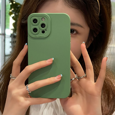 Έγχρωμη θήκη τηλεφώνου Earth Tones Soft Silicone για iPhone 14 13 12 11 Pro Max 7 8 Plus SE 2 X XR XS Max Camera Lens Protection Cover