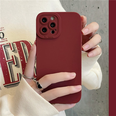 Έγχρωμη θήκη τηλεφώνου Earth Tones Soft Silicone για iPhone 14 13 12 11 Pro Max 7 8 Plus SE 2 X XR XS Max Camera Lens Protection Cover
