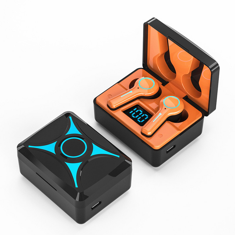 M37 TWS bezvadu austiņas Bluetooth-5.2 stereo sporta austiņas IPX6 ūdensizturīgas austiņas austiņas lādēšanas kaste ar mikrofonu