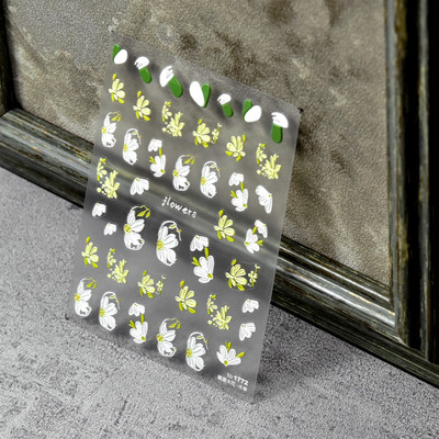 5d rózsavirág körömdíszítő matricák puha dombornyomott domborművek virágos öntapadó 3D körömdíszek matricák tervezői kellékek eszközök
