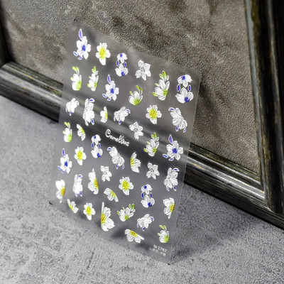 5d rózsavirág körömdíszítő matricák puha dombornyomott domborművek virágos öntapadó 3D körömdíszek matricák tervezői kellékek eszközök