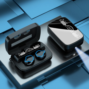 TWS безжични слушалки Слушалки 9D стерео с микрофон Кутия за зареждане Съвместими с Bluetooth водоустойчиви спортни слушалки Слушалки