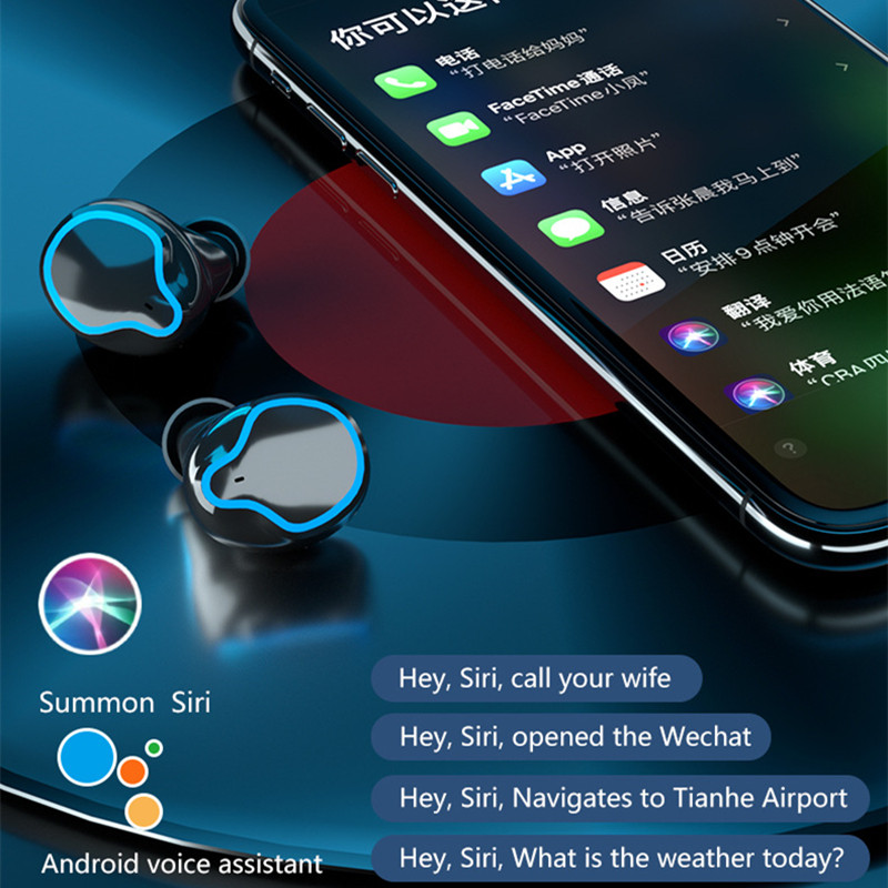 Ασύρματα ακουστικά TWS Ακουστικά 9D Stereo with Microphone Charging Box Συμβατά με Bluetooth Αδιάβροχα αθλητικά ακουστικά ακουστικά