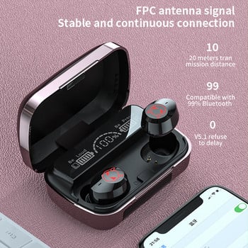 M23B TWS Безжични слушалки Слушалки Стерео звук Touch 5.1 Bluetooth-съвместими Водоустойчиви слушалки Слушалки Слушалки С микрофон