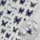 1 list 5D New Craft Butterfly Design Nail Art Naljepnica Ultra-tanke, čvrste velike naljepnice Crno-bijele 3D Nail Art Decorations Slider