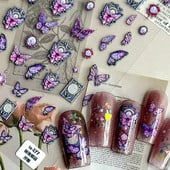 Új Craft Relief Butterfly 5D Nail Art matricák Öntapadó dekoráció Dombornyomott virágmatricák Csúsztató manikűr tervezési kellékek