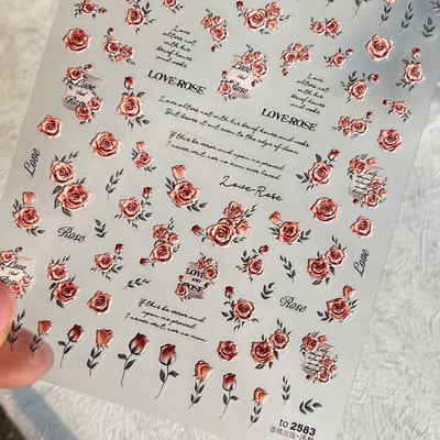 Új Craft Relief Butterfly 5D Nail Art matricák Öntapadó dekoráció Dombornyomott virágmatricák Csúsztató manikűr tervezési kellékek