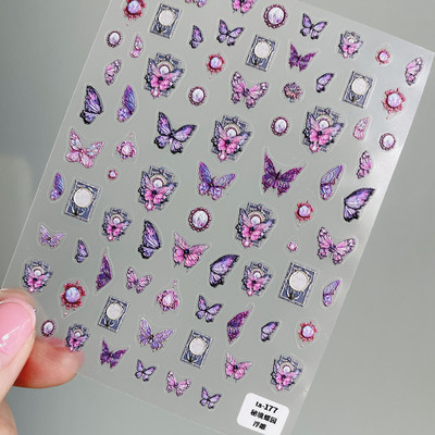 Új Craft Relief Butterfly 5D Nail Art matricák Öntapadó dekoráció Dombornyomott virágmatricák Csúsztató manikűr tervezési kellékek