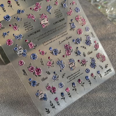 Új Craft Relief Butterfly 5D Nail Art matricák Öntapadó dekoráció Dombornyomott virágmatricák Csúsztató manikűr tervezési kellékek