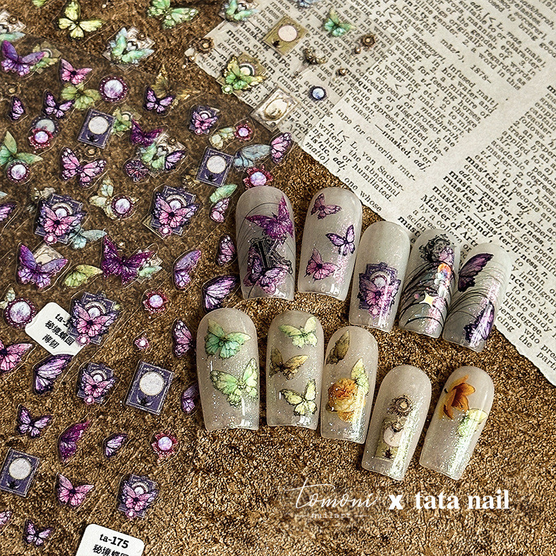 Új Craft Relief Butterfly 5D Nail Art matricák Öntapadó dekoráció Dombornyomott virágmatricák Csúsztató manikűr tervezési kellékek