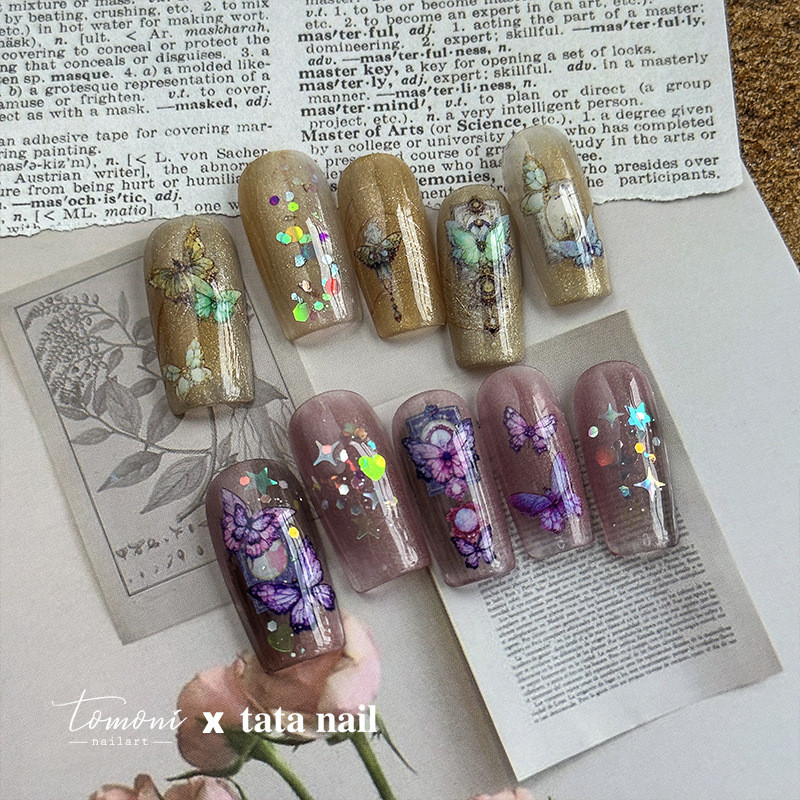 Új Craft Relief Butterfly 5D Nail Art matricák Öntapadó dekoráció Dombornyomott virágmatricák Csúsztató manikűr tervezési kellékek