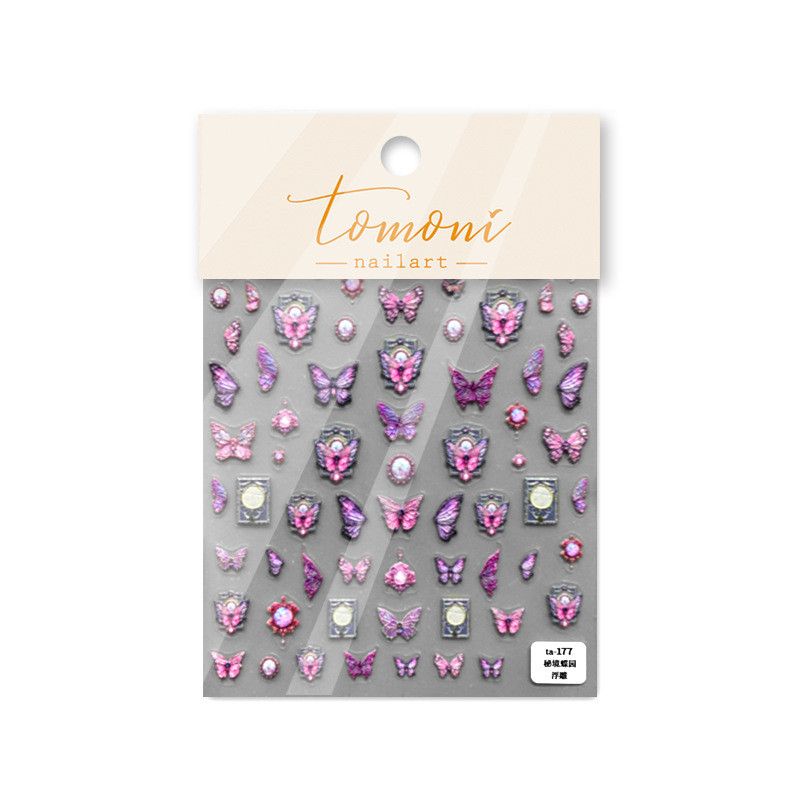 Új Craft Relief Butterfly 5D Nail Art matricák Öntapadó dekoráció Dombornyomott virágmatricák Csúsztató manikűr tervezési kellékek