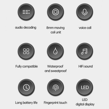 M36 TWS Безжични слушалки Bluetooth слушалки Стерео сензорно управление Намаляване на шума Водоустойчиви слушалки Слушалки с микрофон
